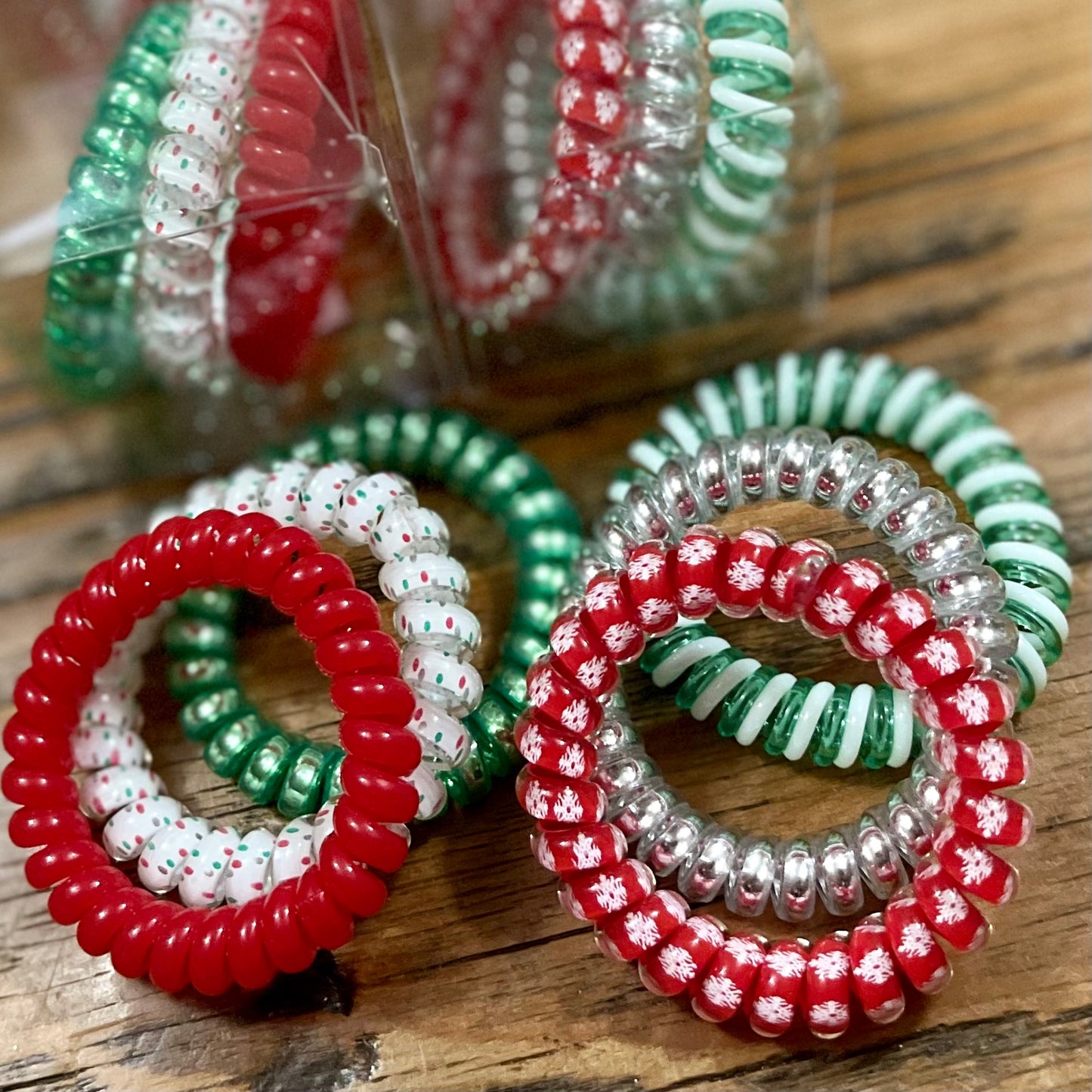 Christmas: Large Coil Ponytail Holders Set of 3