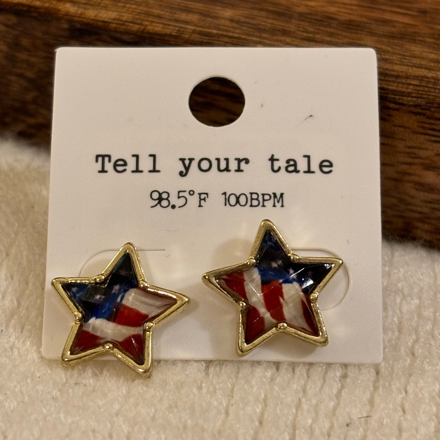 USA 🇺🇸 American Flag or Patriotic Blue Stud Earrings