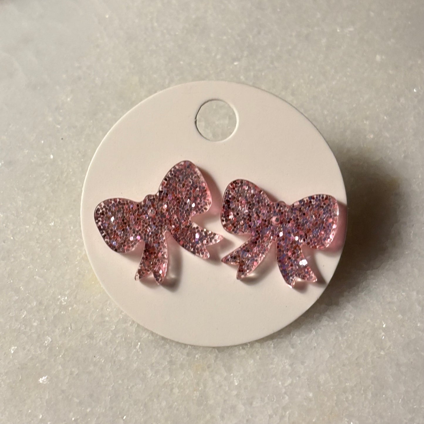 Acrylic Bow Post Back Earrings