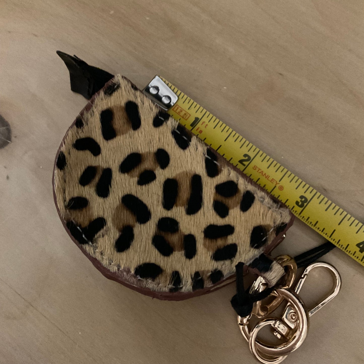 Myra Bag Leopard Keychain Leather Coin Pouch