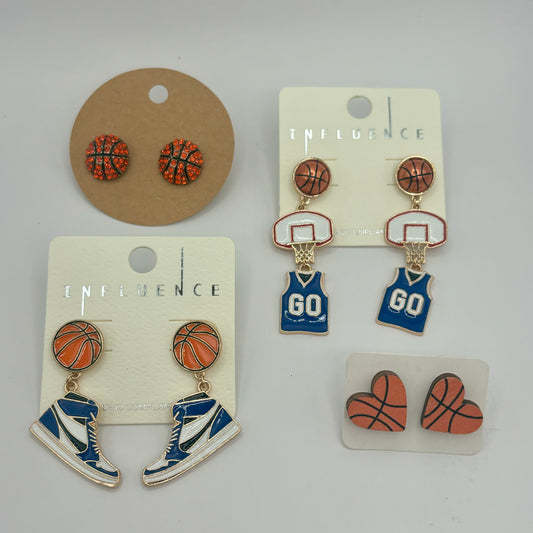 Basketball Post Back Earrings