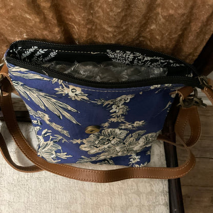 Myra Azure Bloom Crossbody Bag In Willow Blue