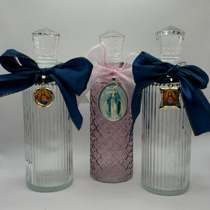 Holy Water Bottle with Religious Charm • Decor