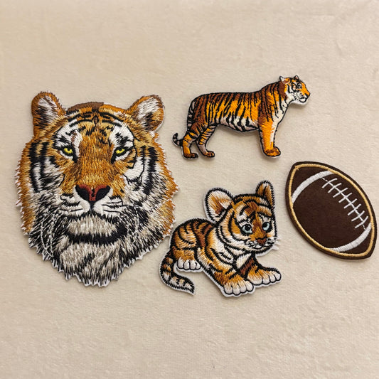 Embroidered Iron On Patch • Football • Tiger