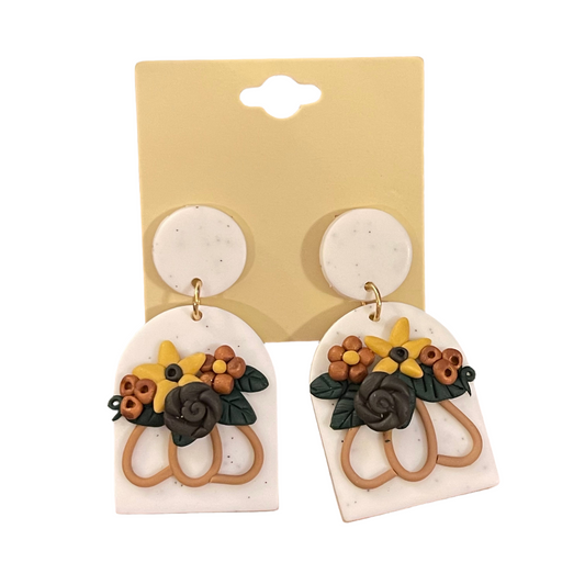 Fall Pumpkin Post Back Earrings