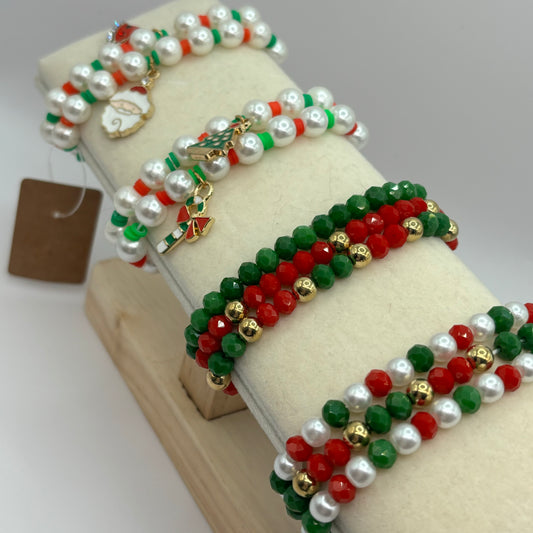 Christmas Beaded Bracelet Set for Girls