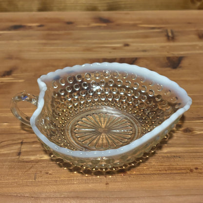 1940’s Moonstone Clear Opalescent Heart Bonbon Dish