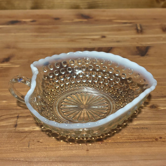 1940’s Moonstone Clear Opalescent Heart Bonbon Dish