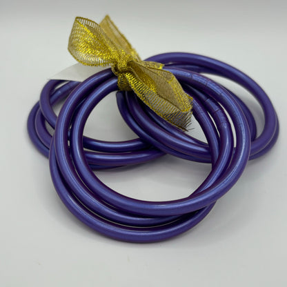 Jelly Bangle Bracelet Stacks Purple Matte Finish