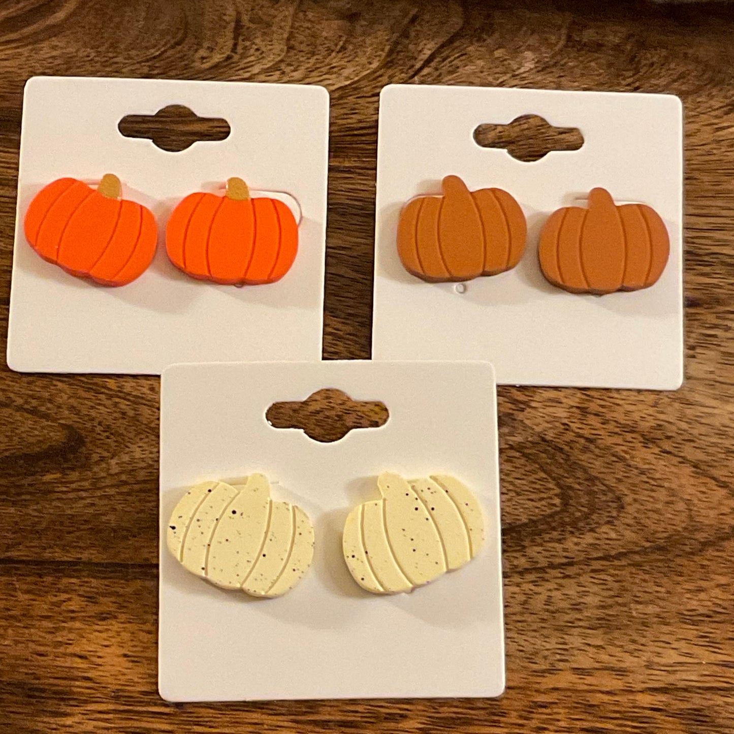 Fall Pumpkin Post Back Earrings