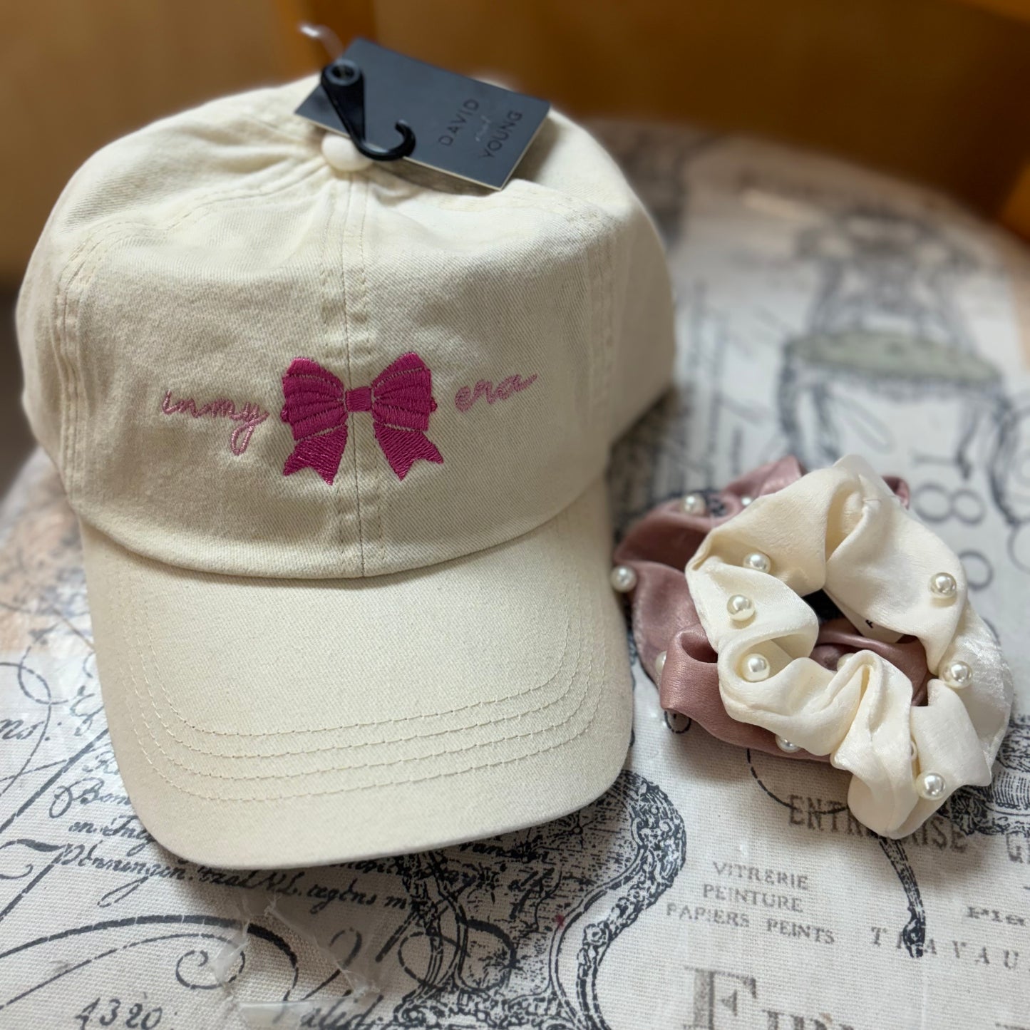 BOGO Buy the Baseball Cap ~ Pink Bow GET the Pearl Scrunchie Set FREE