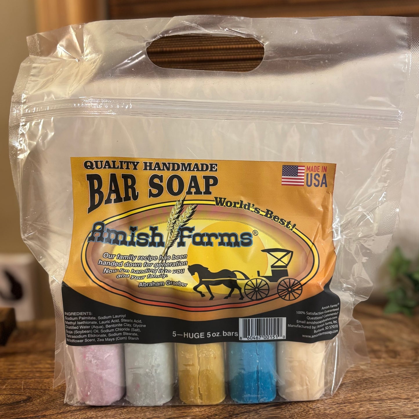 Amish Farms Soap 5-Bar Bag or Single Soap Bar
