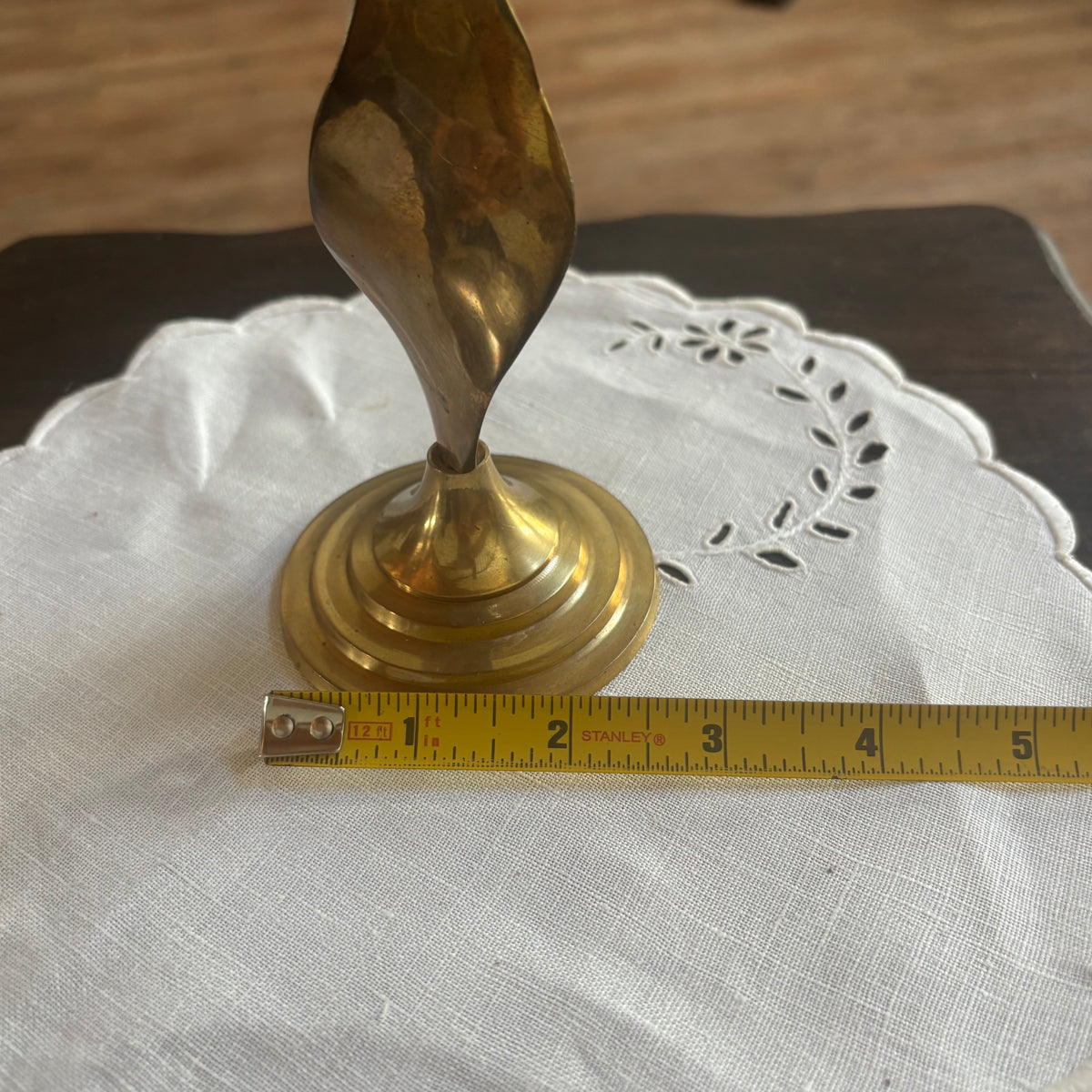MCM Twisted Stem Brass Candlestick 7”
