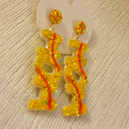 Softball Dangle or Post Back Earrings