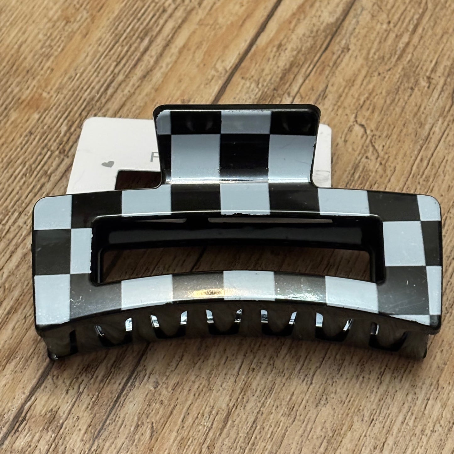 Checkered Hair Claw Clip 3”