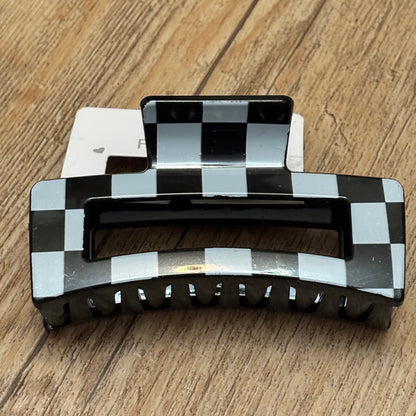 Checkered Hair Claw Clip 3”
