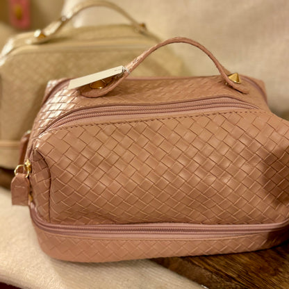 Basket Weave Cosmetic Bag