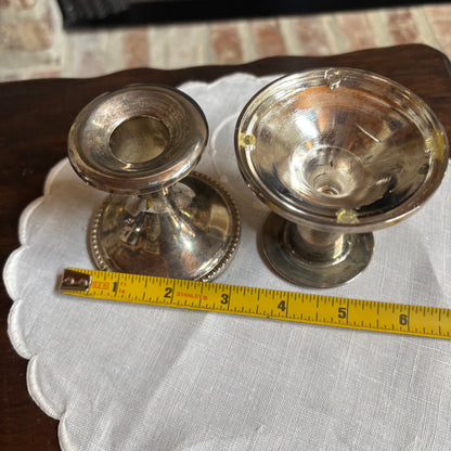 Pair of Silver Plate Tapered Candlesticks