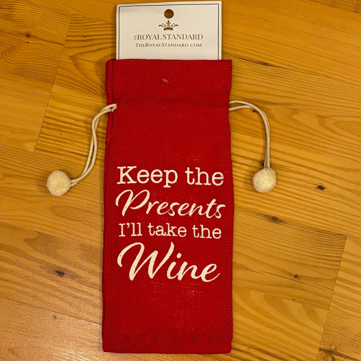 Keep the Presents Wine Bag Red/White