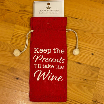 Keep the Presents Wine Bag Red/White