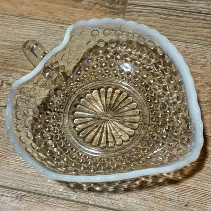 1940’s Moonstone Clear Opalescent Heart Bonbon Dish