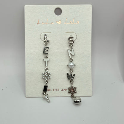 Christmas “Let It Snow” Post Back Earrings