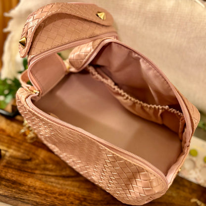 Basket Weave Cosmetic Bag