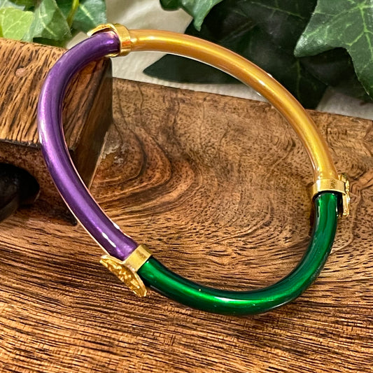 Mardi Gras Glitter Jelly Bangle Bracelet