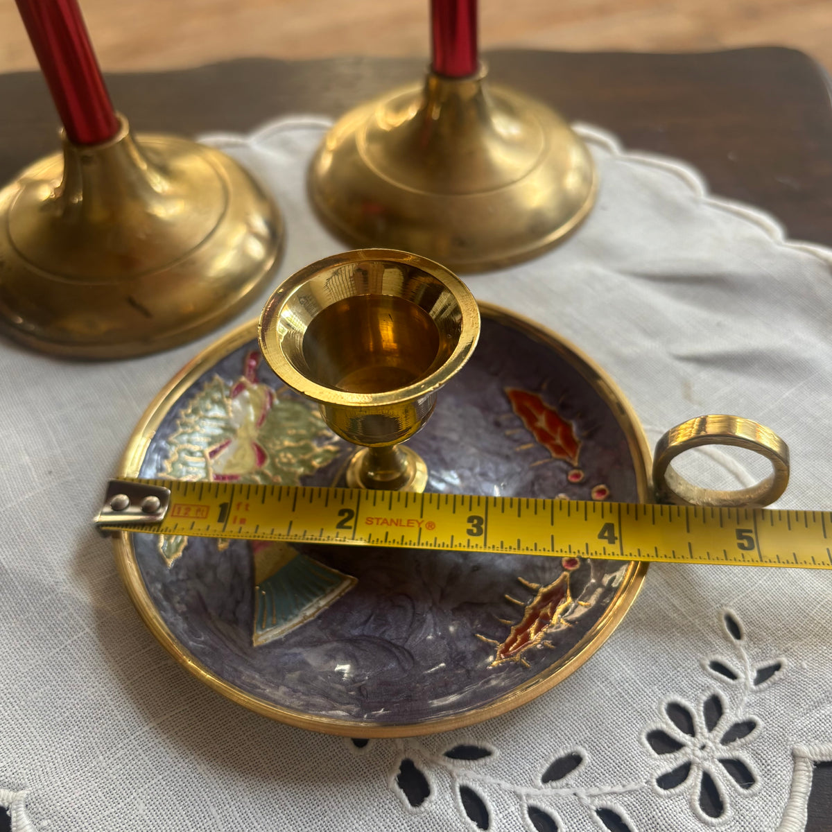 Christmas Candlesticks in Brass