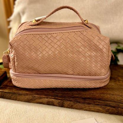 Basket Weave Cosmetic Bag