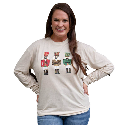 The Royal Nutcracker Trio Long Sleeve Crew Neck T-Shirt Oatmeal/Multi