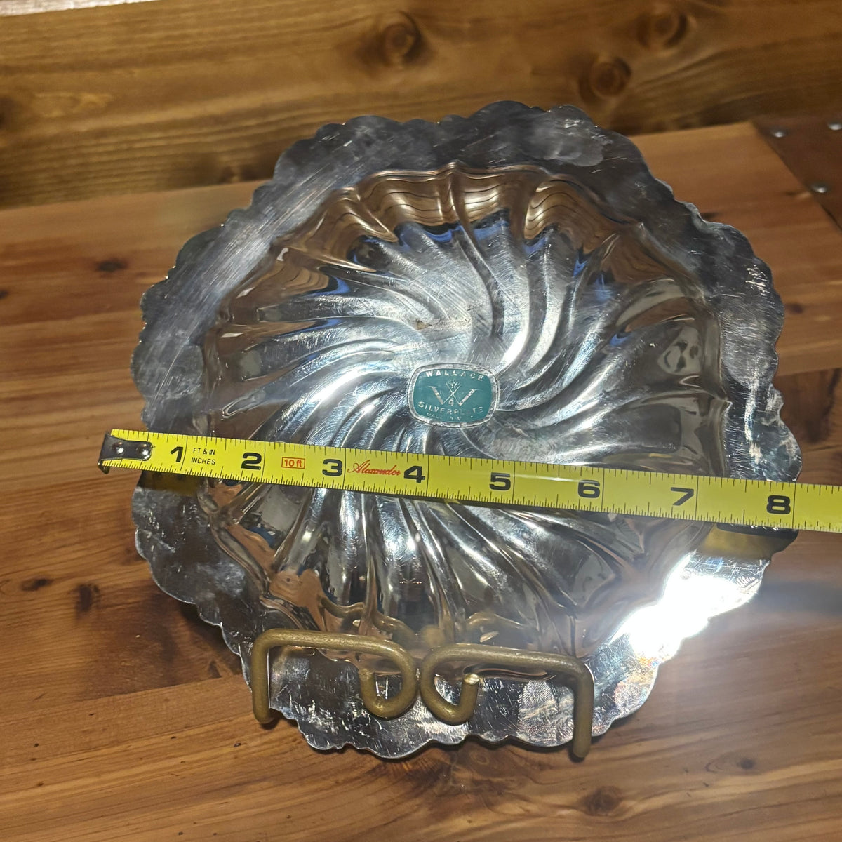 60s Wallace Baroque Silverplate Swirl Scalloped Bon Bon Serving Bowl