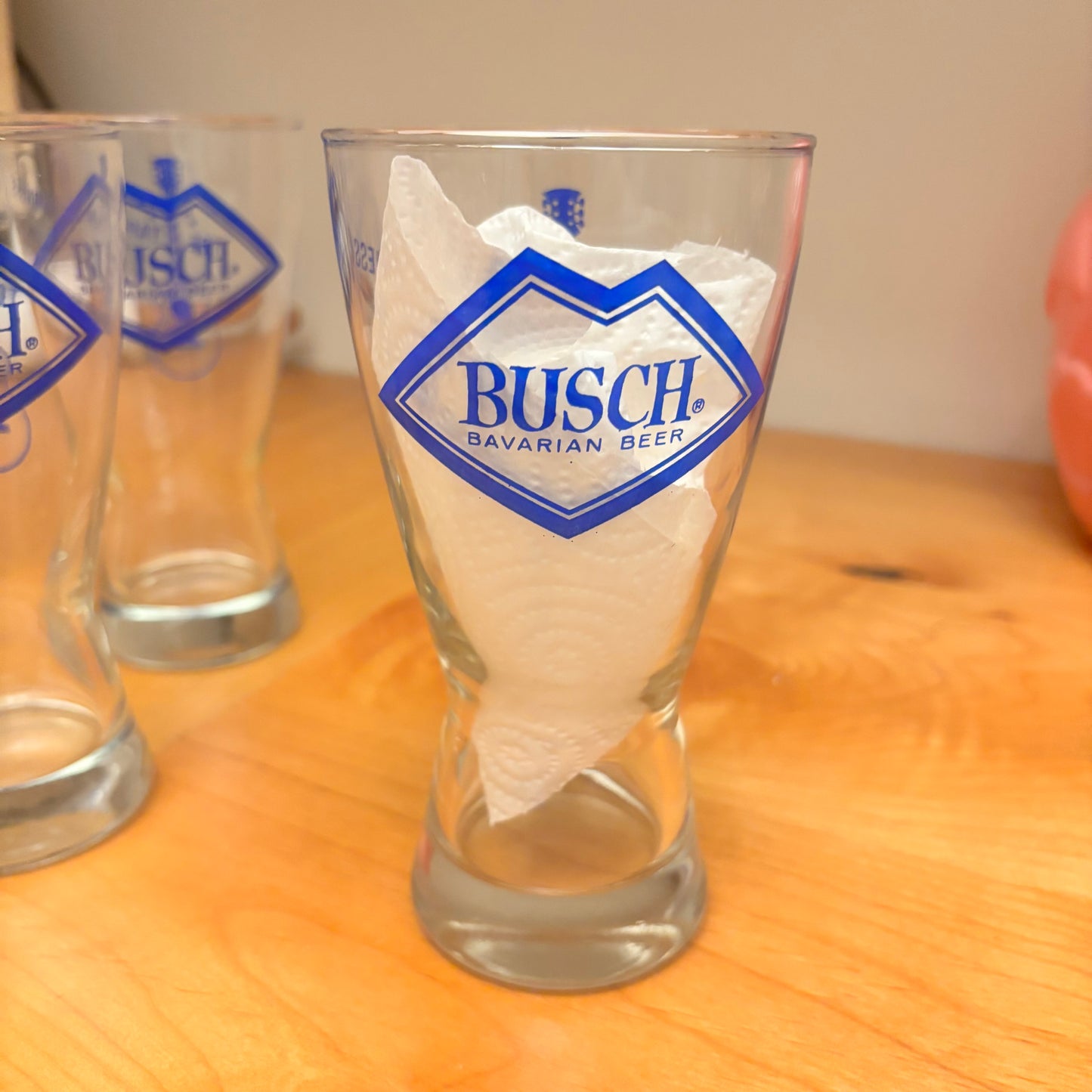 Vintage Busch Bavarian Beer Glasses Set of 5