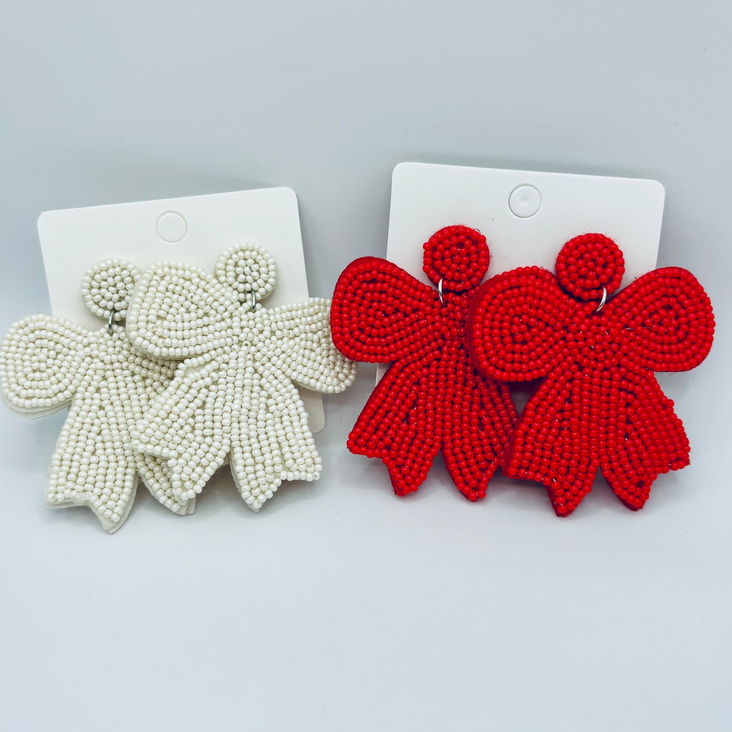 Bow Statement Earrings in Red or White