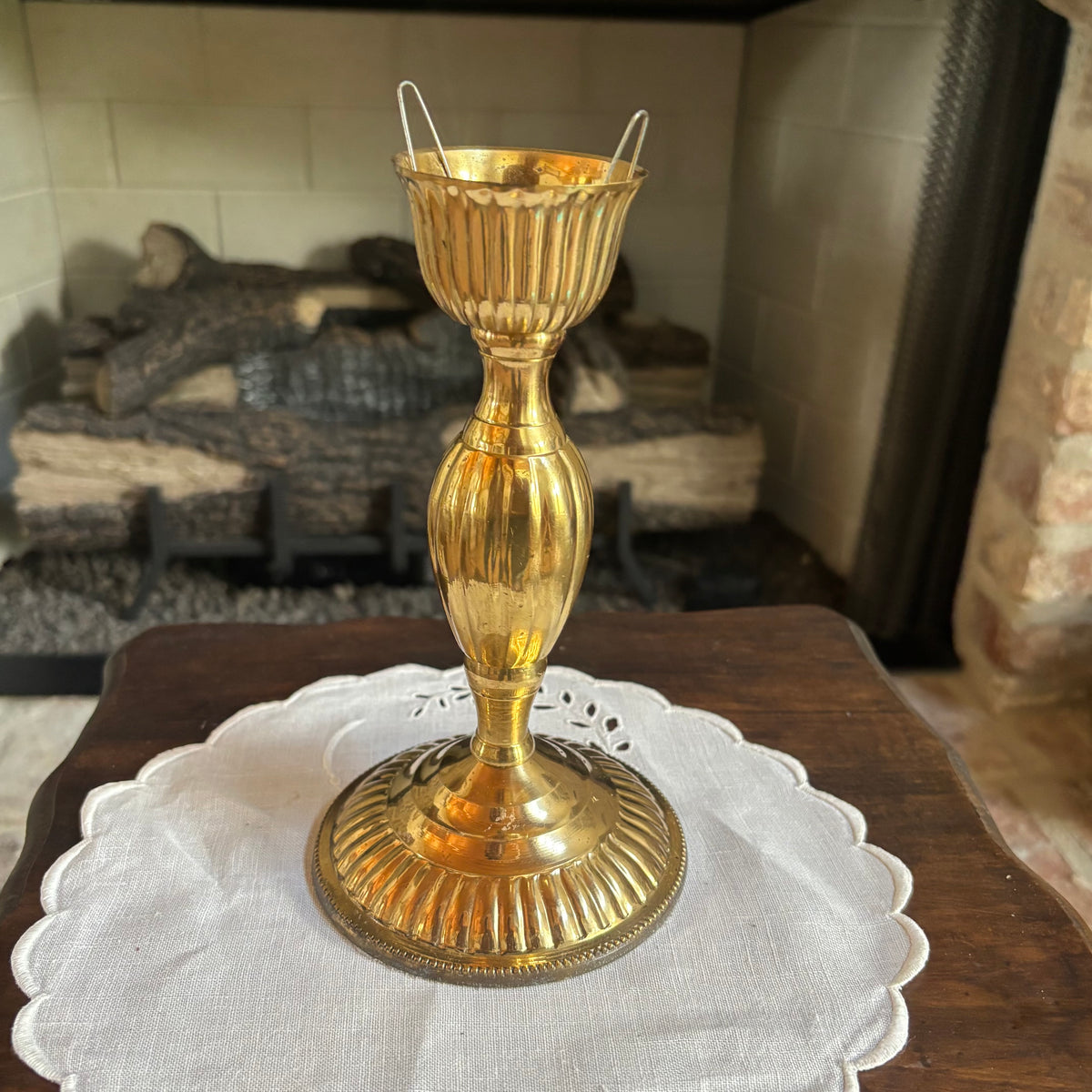 Large Solid Brass Candlestick