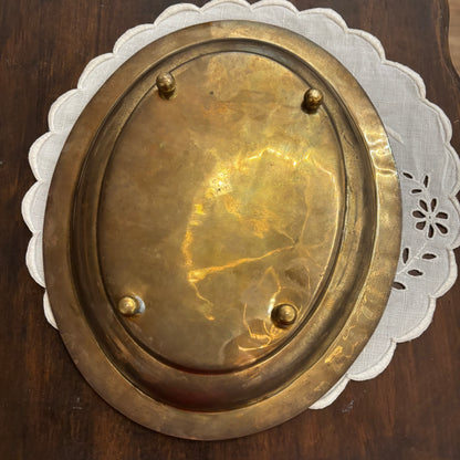 Solid Brass Footed Tray 9” x 7.5”