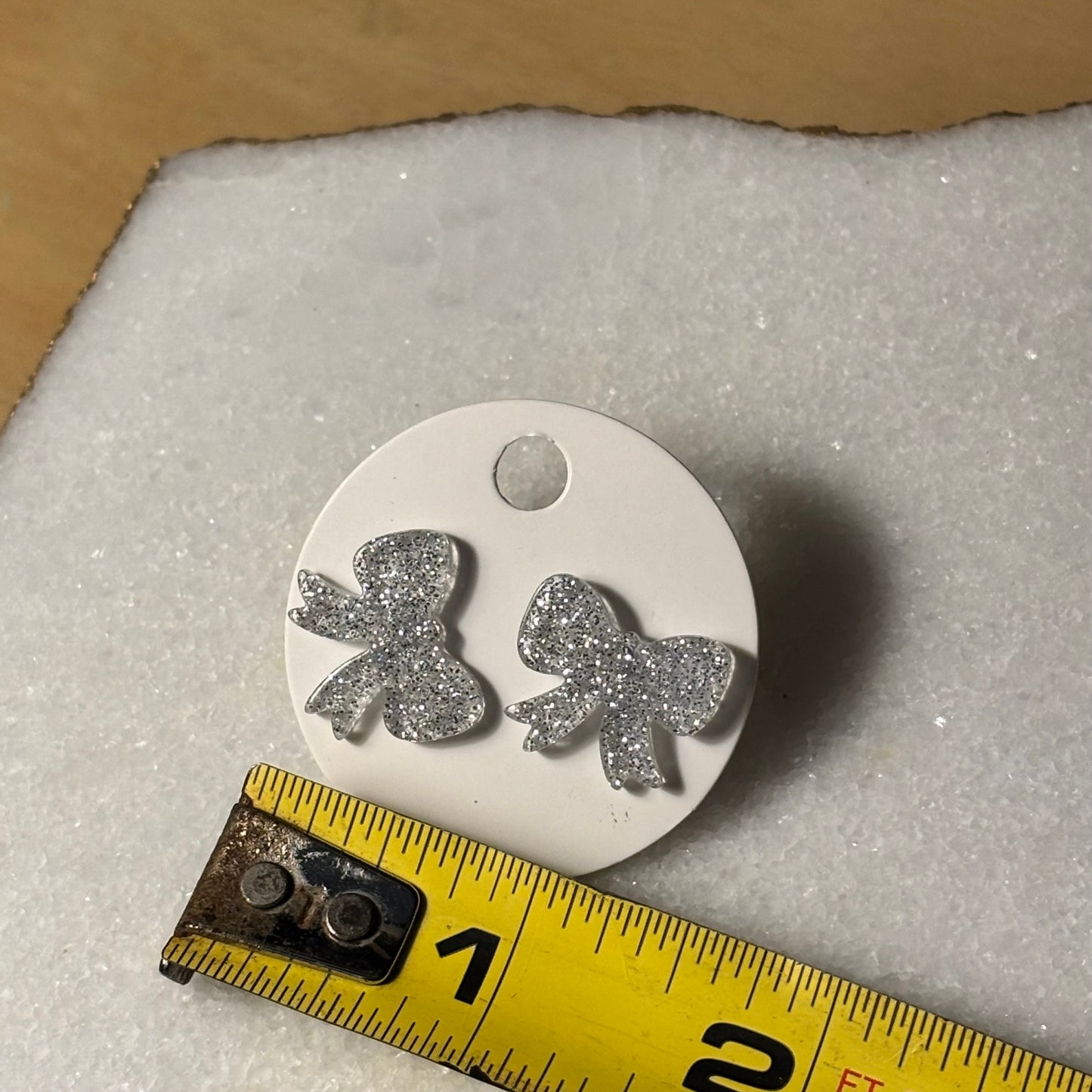 Acrylic Bow Post Back Earrings