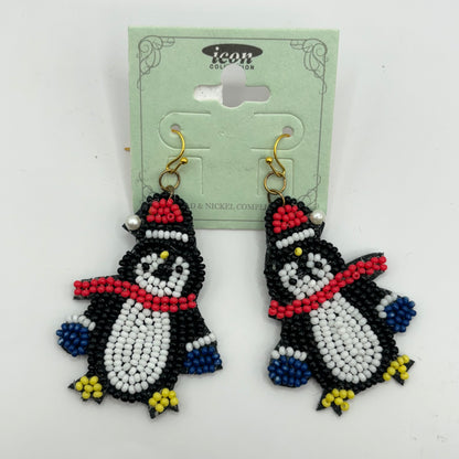 Christmas Statement Seed Bead Statement Earrings ~ Reindeer • Penguin• Nutcracker