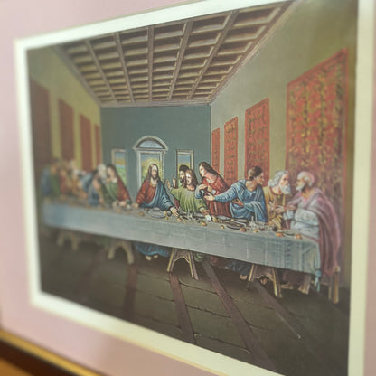 The Last Supper Framed Art Pink Matte