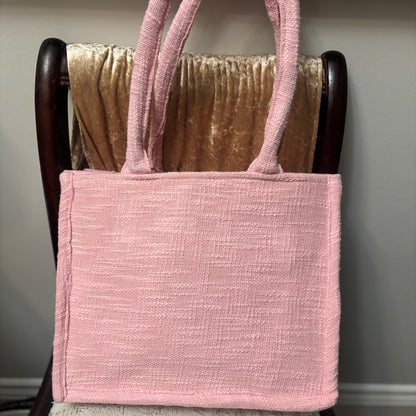 GYPSY Lace Canvas Tote Bag In Light Pink • Myra Bag