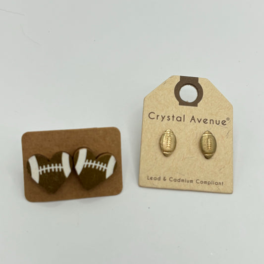 Football Post Back Earrings