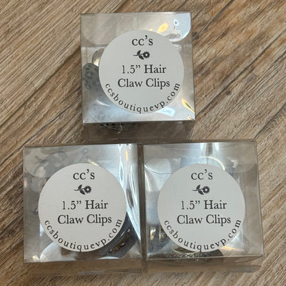 Set Of Two Hair Claw Clips 1.5”