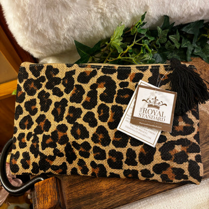 Leopard Cosmetic Bag   Black/Natural 10x6