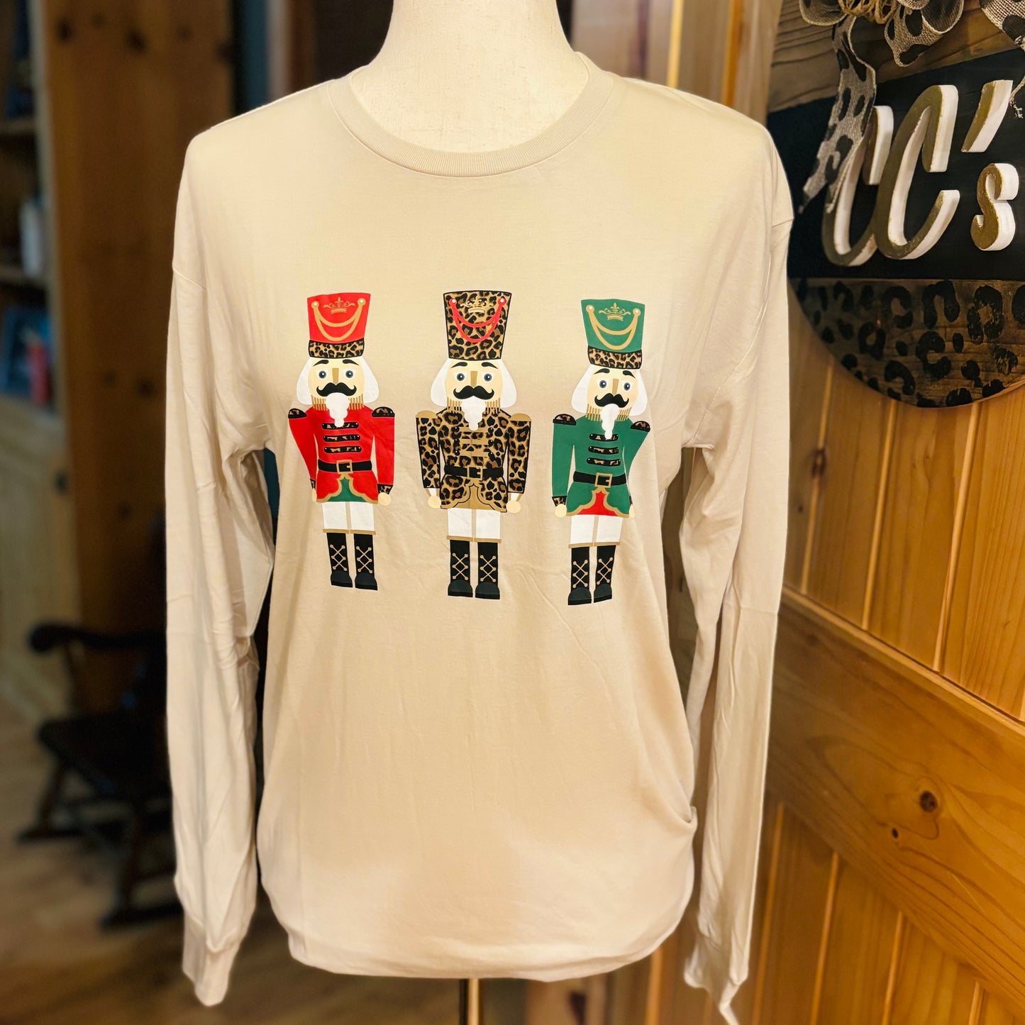 The Royal Nutcracker Trio Long Sleeve Crew Neck T-Shirt Oatmeal/Multi