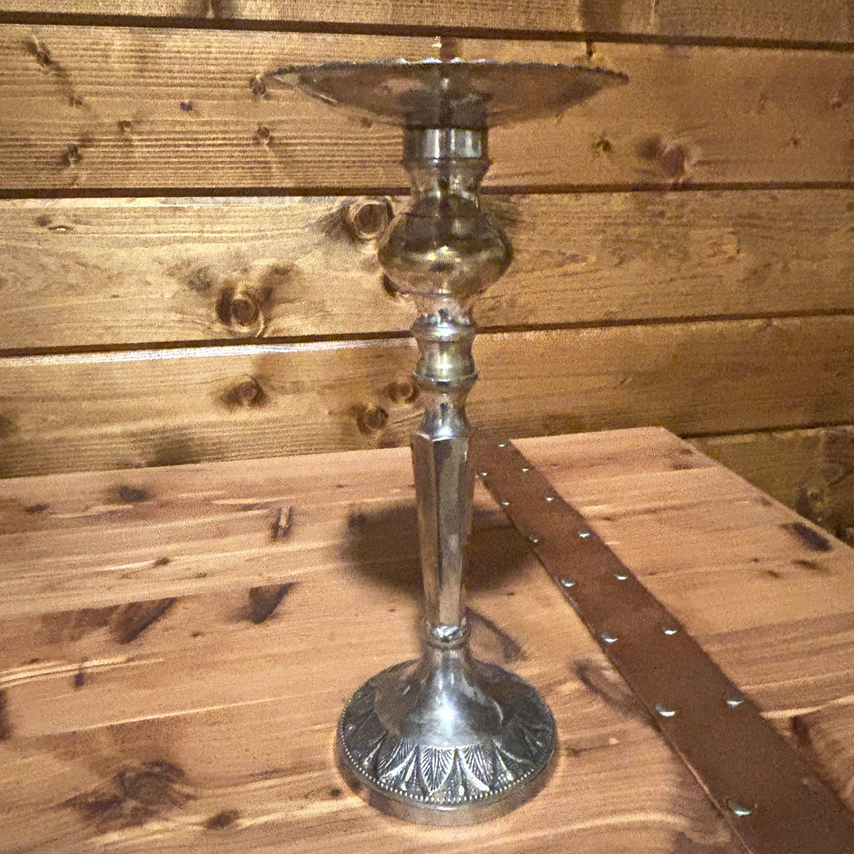 Silver Plated Candlestick 11” tall
