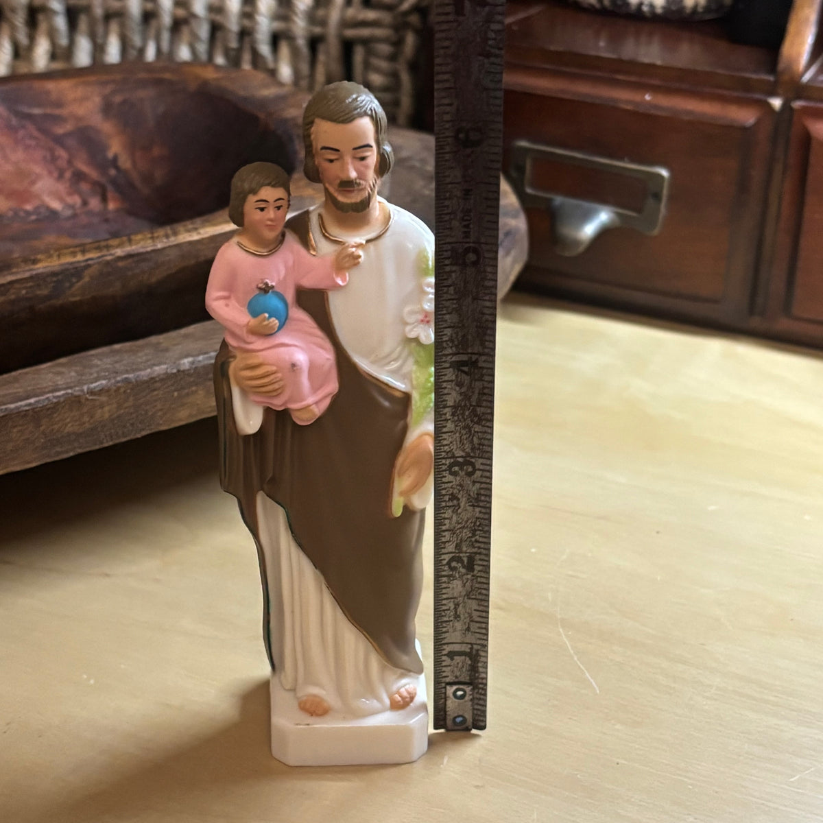 Vintage Saint Joseph holding Baby Jesus