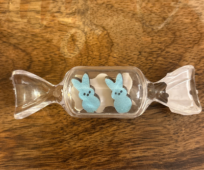 Easter Bunny Post Back Earrings - Blue