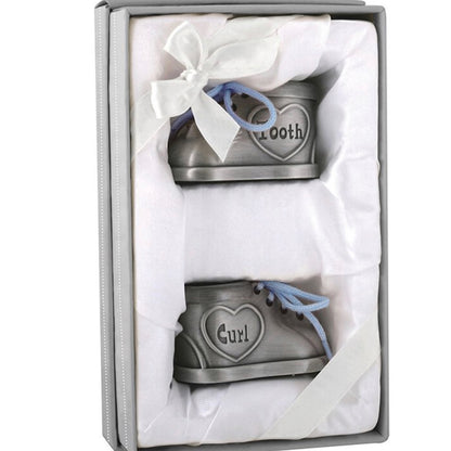Pewter Tooth & Curl Booties Gift Set