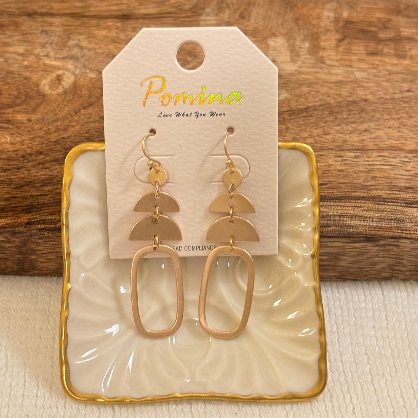 Gold Geometric Dangle Earrings