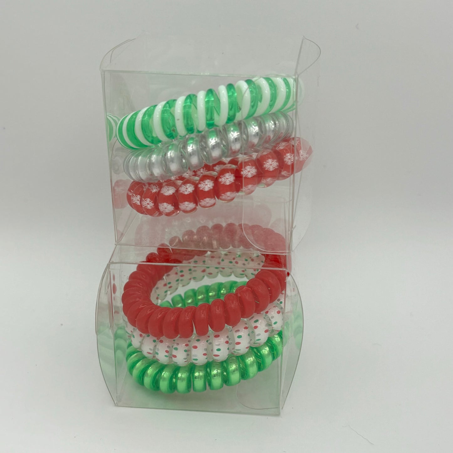 Christmas: Large Coil Ponytail Holders Set of 3